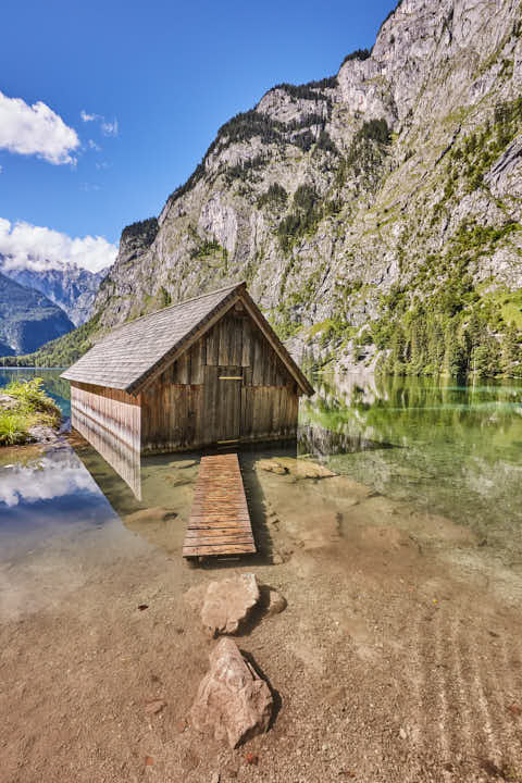 Gemeinde Schönau Landkreis Berchtesgadener_Land Obersee Bootshaus an der Fischunkelalm (Dirschl Johann) Deutschland BGL